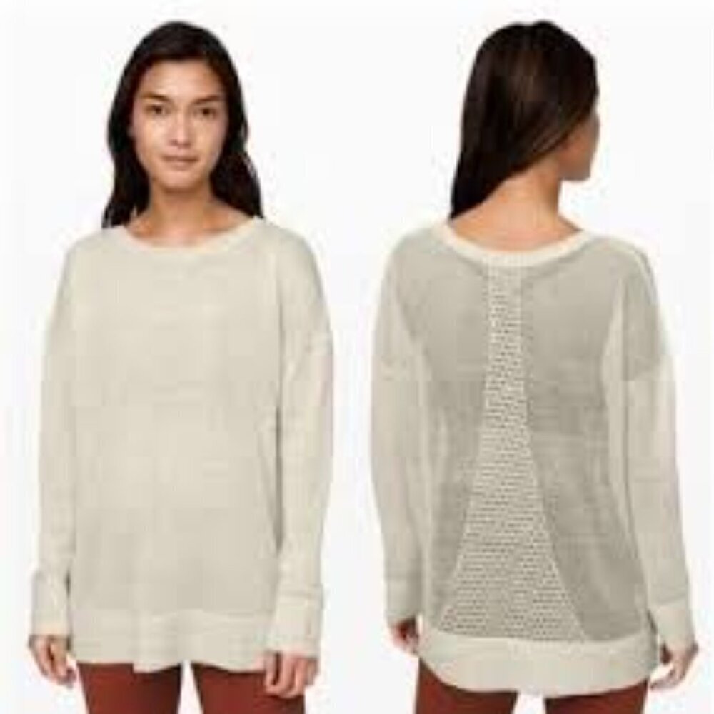 Lululemon Well Being Crew Sweater Linen Cream Size M